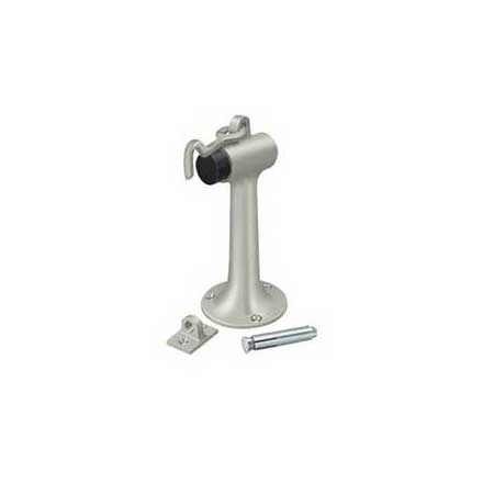 Deltana [DSF630U15] Solid Brass Door Floor Bumper - Heavy Duty w/ Hook - Brushed Nickel Finish - 6" L