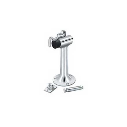 Deltana [DSF630U26] Solid Brass Door Floor Bumper - Heavy Duty w/ Hook - Polished Chrome Finish - 6" L