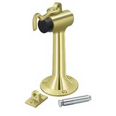 Deltana [DSF630U3] Solid Brass Door Floor Bumper - Heavy Duty w/ Hook - Polished Brass Finish - 6&quot; L