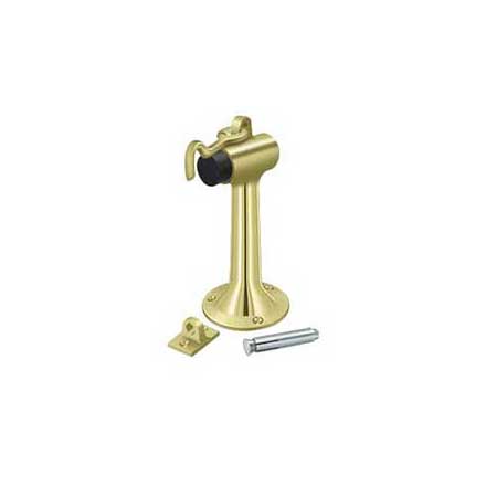 Deltana [DSF630U3] Solid Brass Door Floor Bumper - Heavy Duty w/ Hook - Polished Brass Finish - 6&quot; L