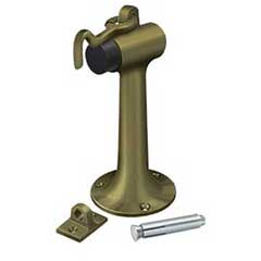 Deltana [DSF630U5] Solid Brass Door Floor Bumper - Heavy Duty w/ Hook - Antique Brass Finish - 6&quot; L