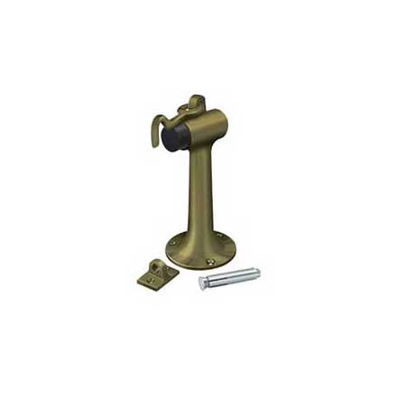 Deltana [DSF630U5] Solid Brass Door Floor Bumper - Heavy Duty w/ Hook - Antique Brass Finish - 6" L