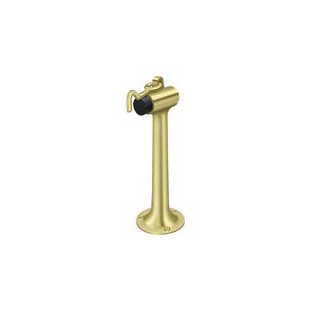 Deltana [DSF830U3] Solid Brass Door Floor Bumper - Heavy Duty w/ Hook - Polished Brass Finish - 8&quot; L