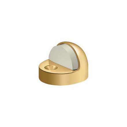 Deltana [DSHP916CR003] Solid Brass Door Dome Floor Bumper - Low Profile - Polished Brass (PVD) Finish - 1 3/8" H