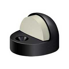 Deltana [DSHP916U19] Solid Brass Door Dome Floor Bumper - High Profile - Paint Black Finish - 1 3/8&quot; H