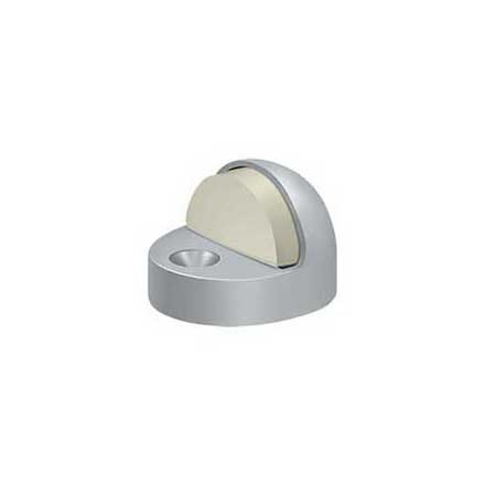 Deltana [DSHP916U26D] Solid Brass Door Dome Floor Bumper - High Profile - Brushed Chrome Finish - 1 3/8&quot; H