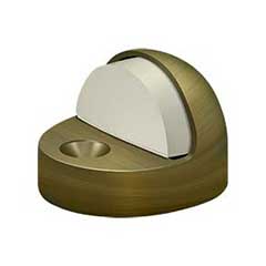 Deltana [DSHP916U5] Solid Brass Door Dome Floor Bumper - High Profile - Antique Brass Finish - 1 3/8&quot; H