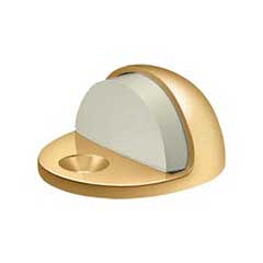 Deltana [DSLP316CR003] Solid Brass Door Dome Floor Bumper - Low Profile - Polished Brass (PVD) Finish - 1&quot; H