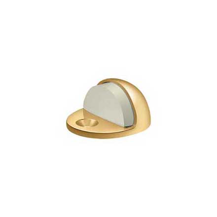 Deltana [DSLP316CR003] Solid Brass Door Dome Floor Bumper - Low Profile - Polished Brass (PVD) Finish - 1" H