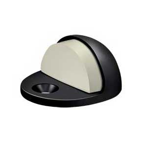 Deltana [DSLP316U19] Solid Brass Door Dome Floor Bumper - Low Profile - Paint Black Finish - 1" H