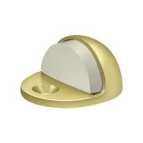 Deltana [DSLP316U3] Solid Brass Door Dome Floor Bumper - Low Profile - Polished Brass Finish - 1" H