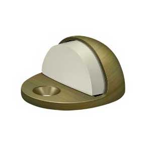 Deltana [DSLP316U5] Solid Brass Door Dome Floor Bumper - Low Profile - Antique Brass Finish - 1" H