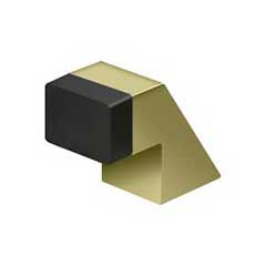 Deltana [FDB125U3-UNL] Solid Brass Door Universal Floor Bumper - Contemporary - Polished Brass (Unlacquered) Finish - 1 1/4&quot; L