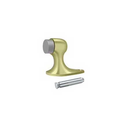 Deltana [FDB218U3-UNL] Solid Brass Door Floor Bumper - Polished Brass (Unlacquered) Finish - 2 1/8" L