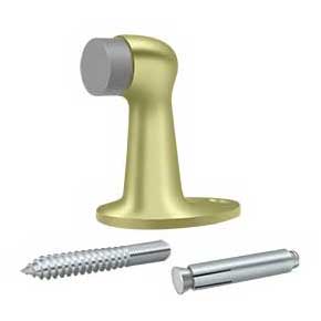 Deltana [FDB278U3-UNL] Solid Brass Door Floor Bumper - Polished Brass (Unlacquered) Finish - 2 7/8" L