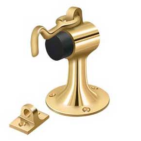 Deltana [SAHF358CR003] Solid Brass Door Floor Bumper - Hook & Eye - Polished Brass (PVD) Finish - 3 3/4" L