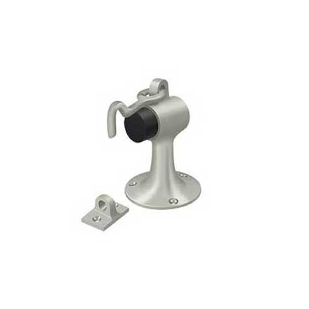 Deltana [SAHF358U15] Solid Brass Door Floor Bumper - Hook &amp; Eye - Brushed Nickel Finish - 3 3/4" L