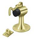Deltana [SAHF358U3] Solid Brass Door Floor Bumper - Hook &amp; Eye - Polished Brass Finish - 3 3/4&quot; L