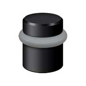 Deltana [UFB4505U19] Solid Brass Door Universal Floor Bumper - Round - Paint Black Finish - 1 1/2" L