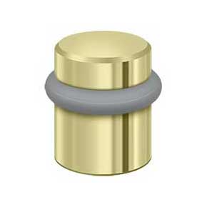 Deltana [UFB4505U3-UNL] Solid Brass Door Universal Floor Bumper - Round - Polished Brass (Unlacquered) Finish - 1 1/2" L