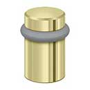 Deltana [UFB5000U3-UNL] Solid Brass Door Universal Floor Bumper - Round - Polished Brass (Unlacquered) Finish - 2" L