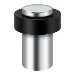 Deltana [UFB7500U26] Solid Brass Door Universal Floor Bumper - Heavy Duty Round - Polished Chrome Finish - 1 1/2" Dia.