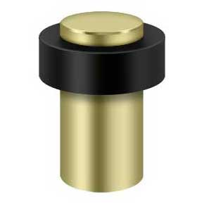 Deltana [UFB7500U3-UNL] Solid Brass Door Universal Floor Bumper - Heavy Duty Round - Polished Brass (Unlacquered) Finish - 1 1/2" Dia.