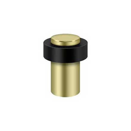Deltana [UFB7500U3-UNL] Solid Brass Door Universal Floor Bumper - Heavy Duty Round - Polished Brass (Unlacquered) Finish - 1 1/2" Dia.