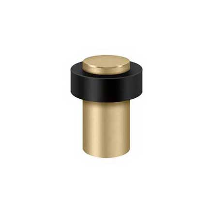 Deltana [UFB7500U4] Solid Brass Door Universal Floor Bumper - Heavy Duty Round - Brushed Brass Finish - 1 1/2&quot; Dia.