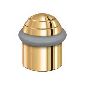 Deltana [UFBD4505CR003] Solid Brass Door Universal Floor Bumper - Round Dome Cap - Polished Brass (PVD) Finish - 1 5/8" L
