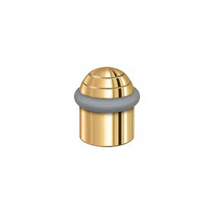 Deltana [UFBD4505CR003] Solid Brass Door Universal Floor Bumper - Round Dome Cap - Polished Brass (PVD) Finish - 1 5/8&quot; L