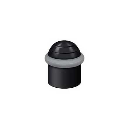 Deltana [UFBD4505U19] Solid Brass Door Universal Floor Bumper - Round Dome Cap - Paint Black Finish - 1 5/8&quot; L