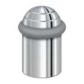 Deltana [UFBD5000U26] Solid Brass Door Universal Floor Bumper - Round Dome Cap - Polished Chrome Finish - 2 1/8" L