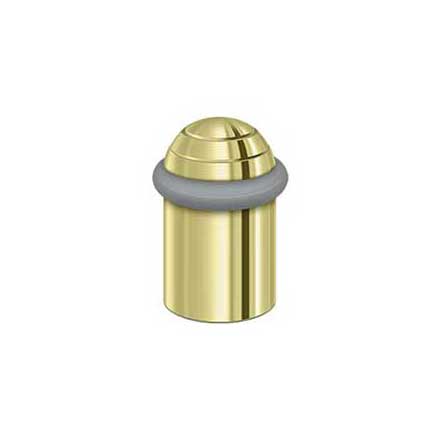 Deltana [UFBD5000U3] Solid Brass Door Universal Floor Bumper - Round Dome Cap - Polished Brass Finish - 2 1/8&quot; L