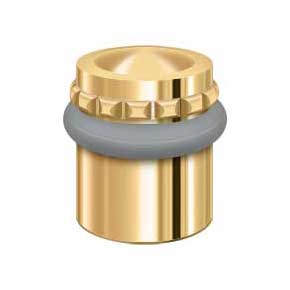 Deltana [UFBP4505CR003] Solid Brass Door Universal Floor Bumper - Round Pattern Cap - Polished Brass (PVD) Finish - 1 5/8" L