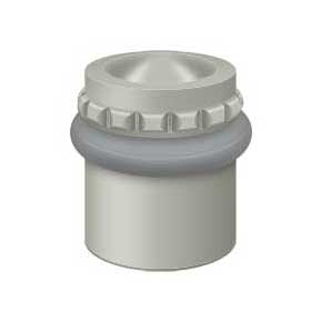 Deltana [UFBP4505U15] Solid Brass Door Universal Floor Bumper - Round Pattern Cap - Brushed Nickel Finish - 1 5/8" L