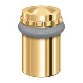 Deltana [UFBP5000CR003] Solid Brass Door Universal Floor Bumper - Round Pattern Cap - Polished Brass (PVD) Finish - 2 1/8" L