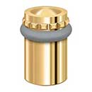 Deltana [UFBP5000CR003] Solid Brass Door Universal Floor Bumper - Round Pattern Cap - Polished Brass (PVD) Finish - 2 1/8&quot; L