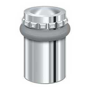 Deltana [UFBP5000U26] Solid Brass Door Universal Floor Bumper - Round Pattern Cap - Polished Chrome Finish - 2 1/8" L
