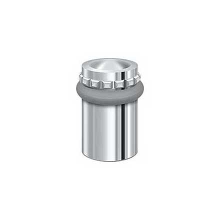 Deltana [UFBP5000U26] Solid Brass Door Universal Floor Bumper - Round Pattern Cap - Polished Chrome Finish - 2 1/8" L