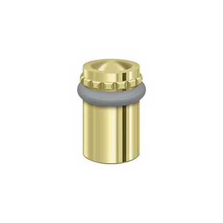 Deltana [UFBP5000U3] Solid Brass Door Universal Floor Bumper - Round Pattern Cap - Polished Brass Finish - 2 1/8&quot; L