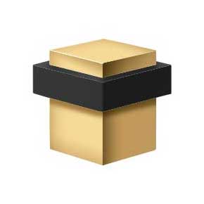 Deltana [UFBS138CR003] Solid Brass Door Universal Floor Bumper - Square - Polished Brass (PVD) Finish - 1 5/8" Sq.