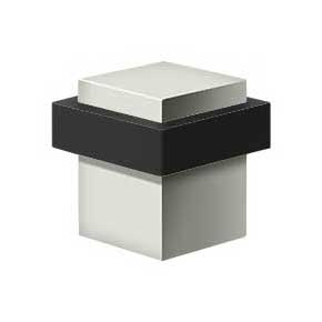 Deltana [UFBS138U14] Solid Brass Door Universal Floor Bumper - Square - Polished Nickel Finish - 1 5/8" Sq.
