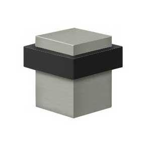 Deltana [UFBS138U15] Solid Brass Door Universal Floor Bumper - Square - Brushed Nickel Finish - 1 5/8" Sq.