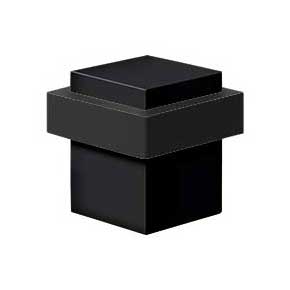 Deltana [UFBS138U19] Solid Brass Door Universal Floor Bumper - Square - Paint Black Finish - 1 5/8" Sq.