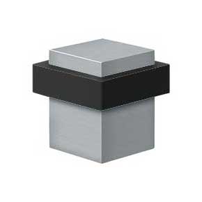 Deltana [UFBS138U26D] Solid Brass Door Universal Floor Bumper - Square - Brushed Chrome Finish - 1 5/8" Sq.