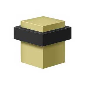 Deltana [UFBS138U3] Solid Brass Door Universal Floor Bumper - Square - Polished Brass Finish - 1 5/8" Sq.