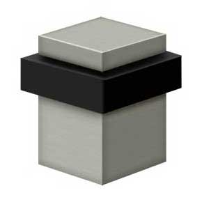 Deltana [UFBS25U15] Solid Brass Door Universal Floor Bumper - Square - Brushed Nickel Finish - 1 5/8" Sq.