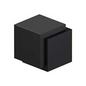 Deltana [FDBB134U19] Stainless Steel Door Universal Floor Bumper - Contemporary Cube - Paint Black Finish - 1 3/4" Sq.