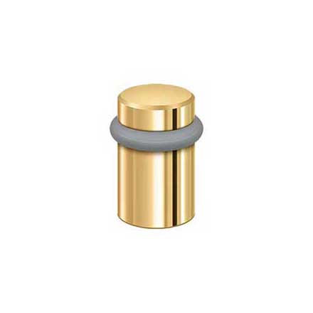 Deltana [UFB5000CR003] Solid Brass Door Universal Floor Bumper - Round - Polished Brass (PVD) Finish - 2&quot; L